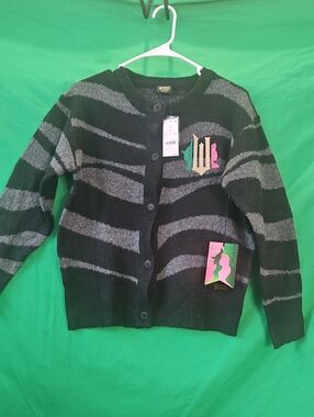 Wicked Men’s Black & Gray Striped Cardigan